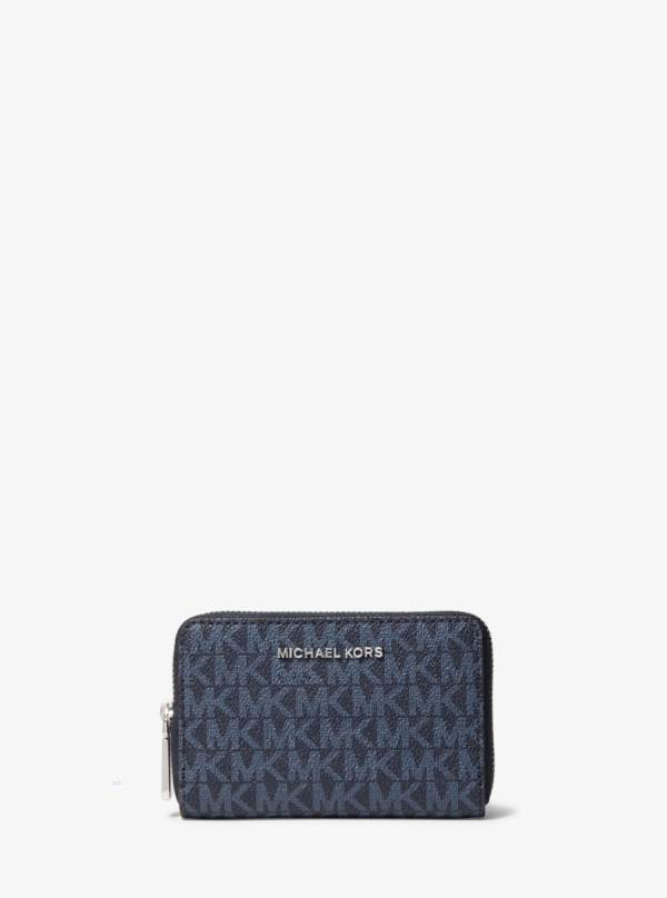Damske Penazenky Michael Kors Small Logo Modre - Doplnky Michael Kors Levně | CSHAL-6259